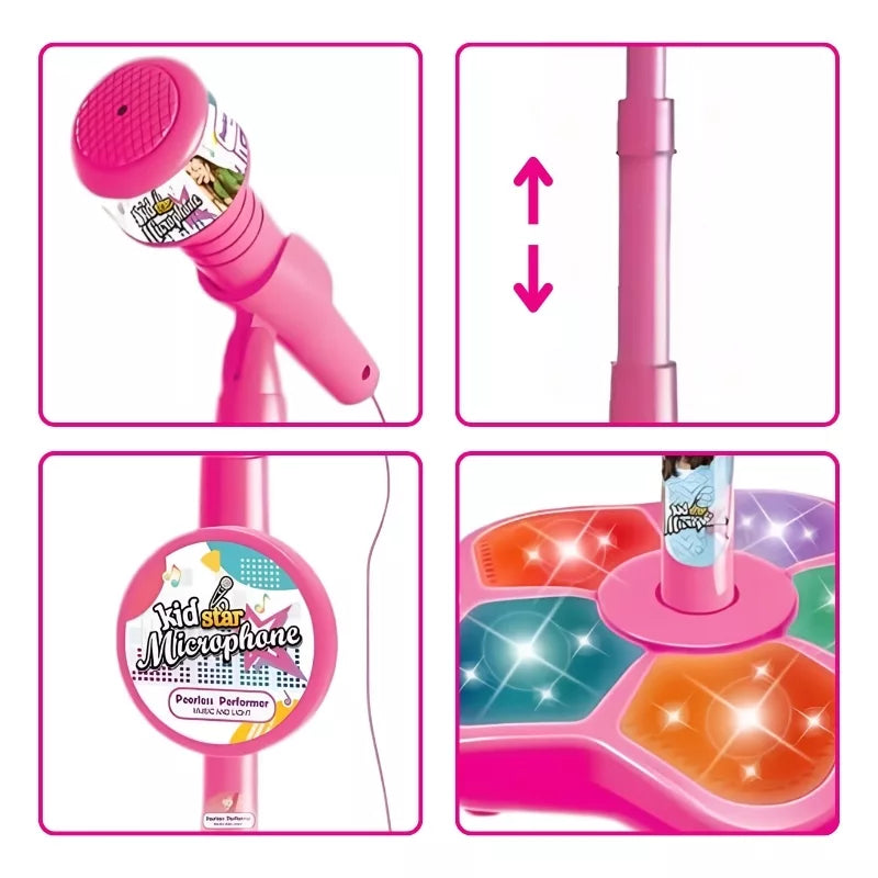 StarSing Kids Microphone Karaoke Toy with Adjustable Stand and Lights