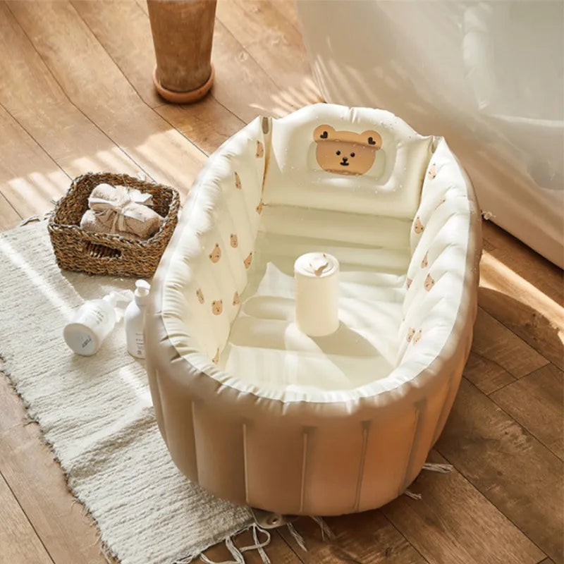 AquaNest Baby Bath Tub – Inflatable Newborn Bath Seat with Soft Support for Infants