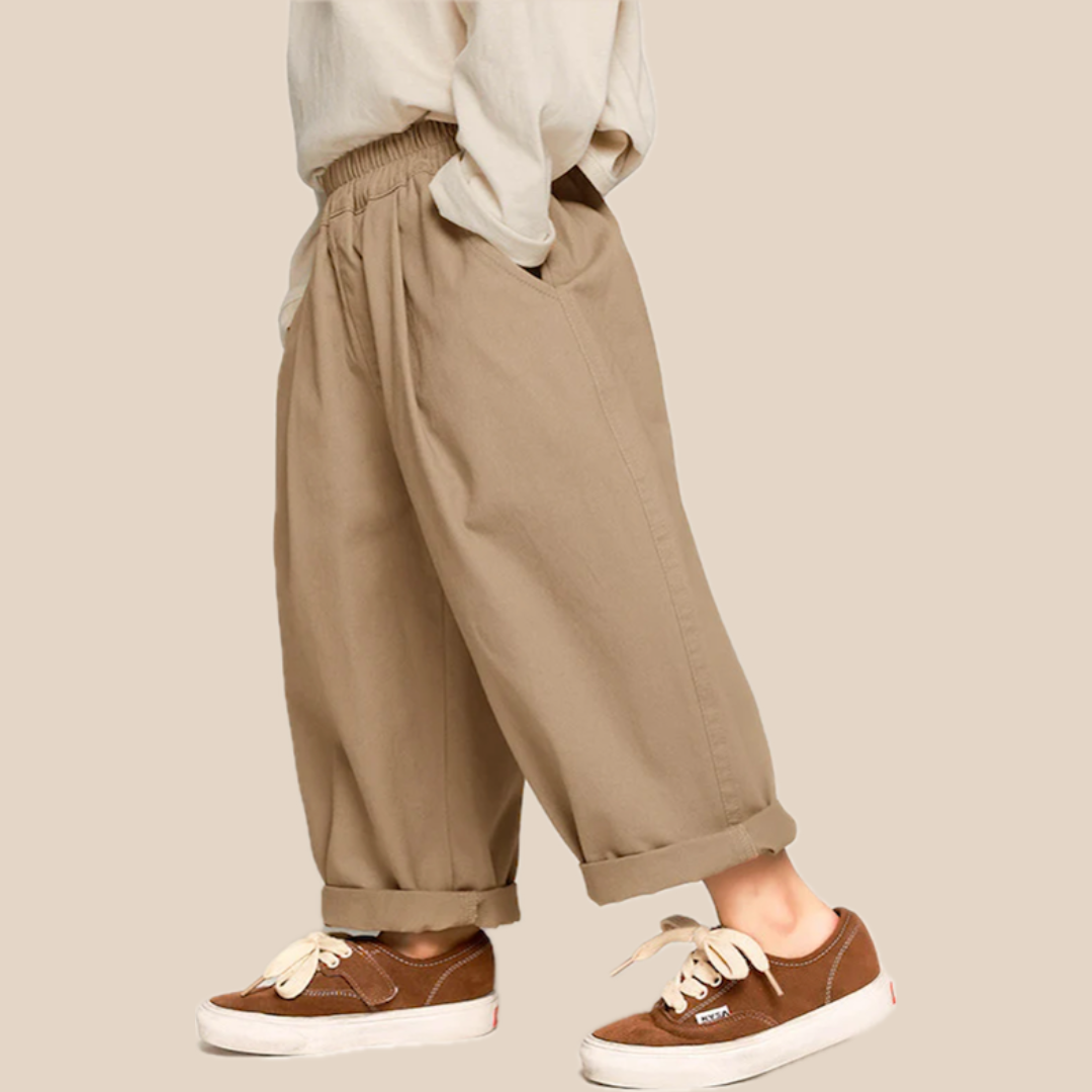 River & Roo DeanFit Kids Pants – Unisex Cotton Pull-On Trousers for Ages 2–7