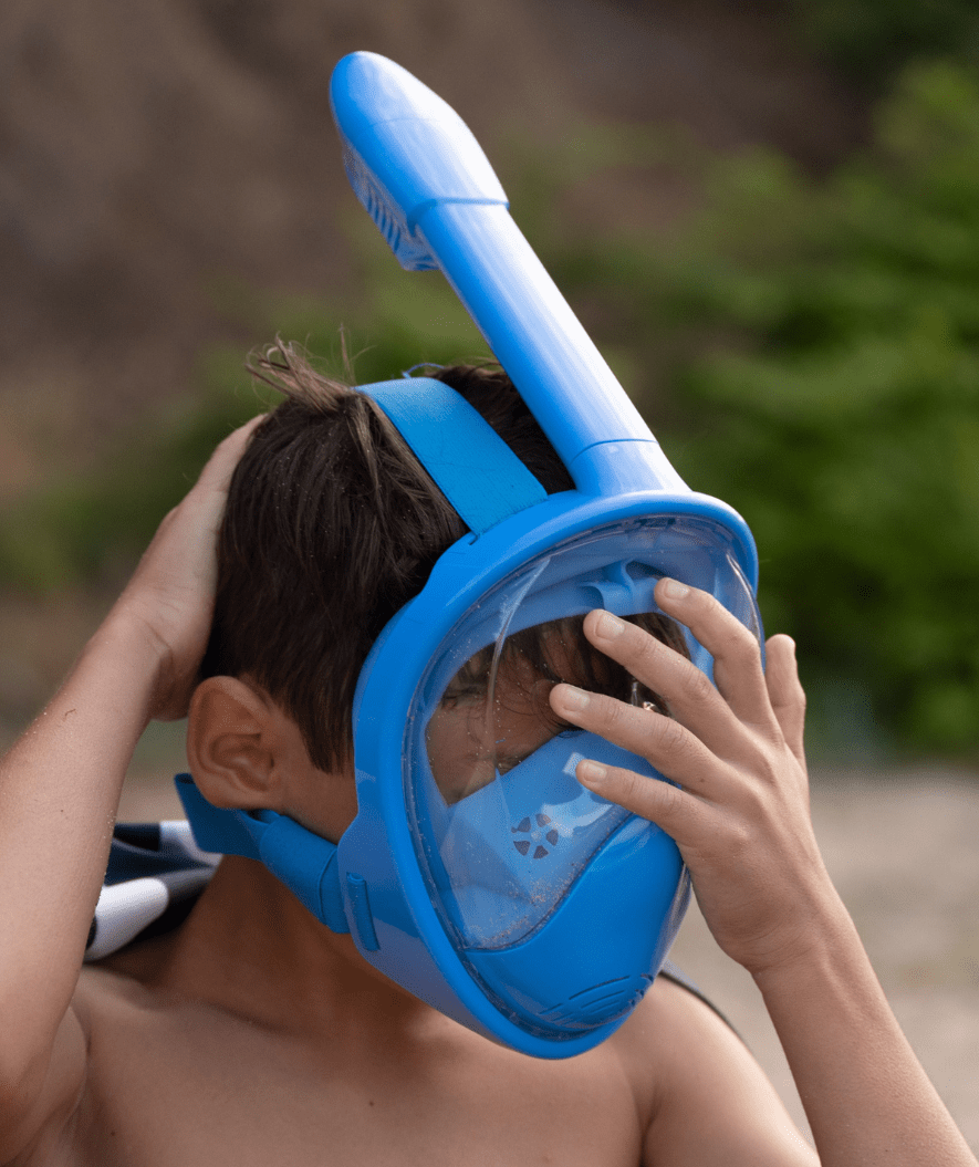 AquaView Kids Snorkel Mask with 180° Panoramic View, Dry Top Leak-Proof Design
