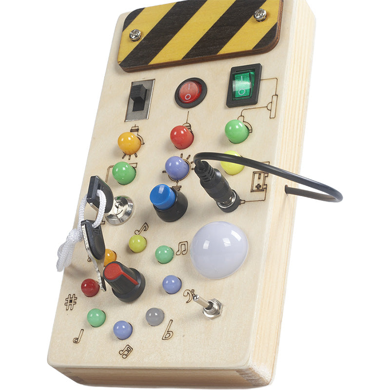 BusyBoard Pro Toddler Activity Panel Toy with Switches and Lights for Sensory Learning