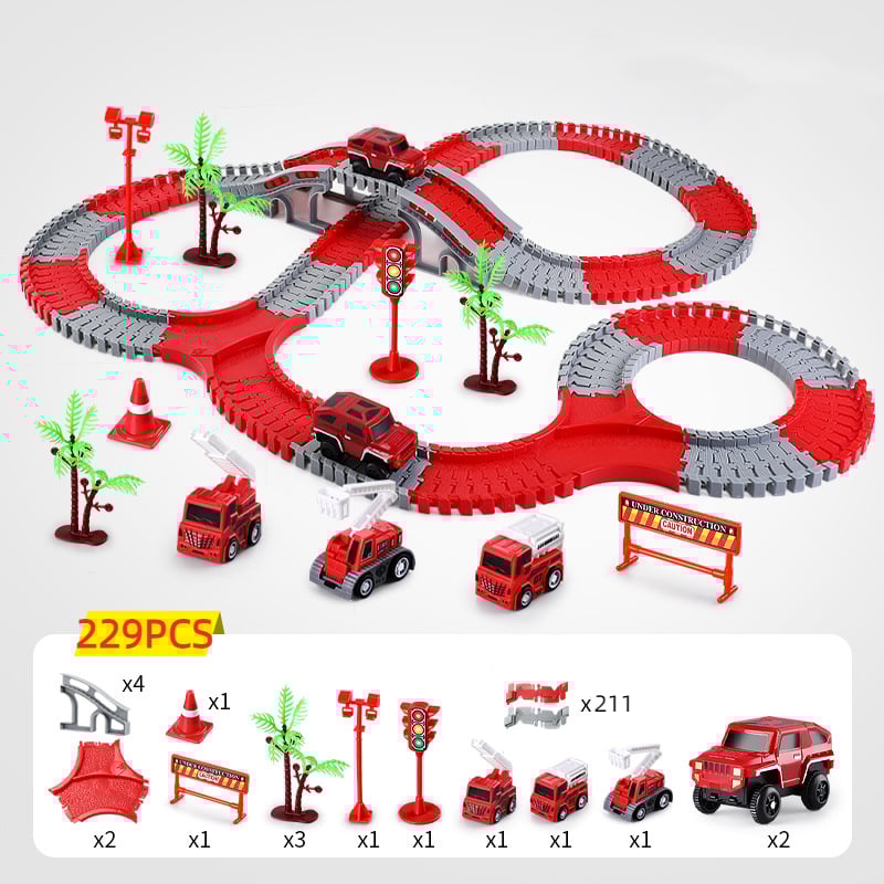 TrackTwist Flexible Race Track Set for Kids, Bendable DIY Car Road Play Toy