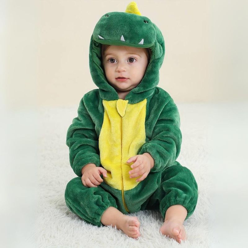 LittleRoar Baby Animal Romper – Soft Hooded Onesie Costume for Toddlers
