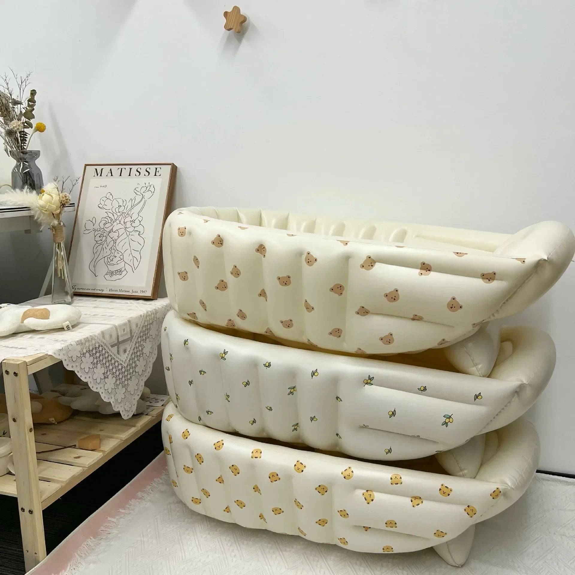 AquaNest Baby Bath Tub – Inflatable Newborn Bath Seat with Soft Support for Infants