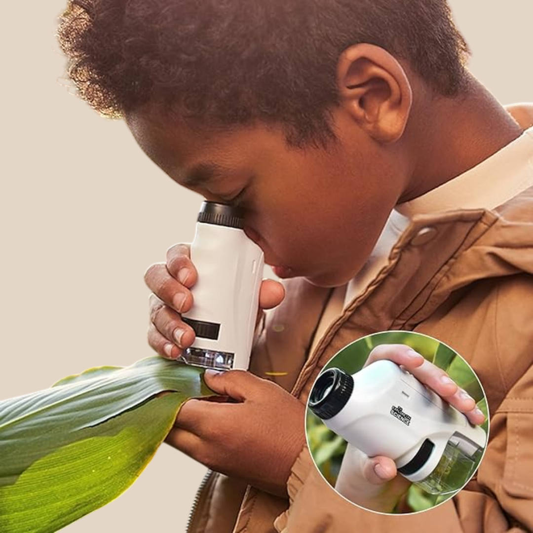 MicroQuest Mini Microscope – 60x–120x Portable Science Toy for Curious Kids Ages 2+