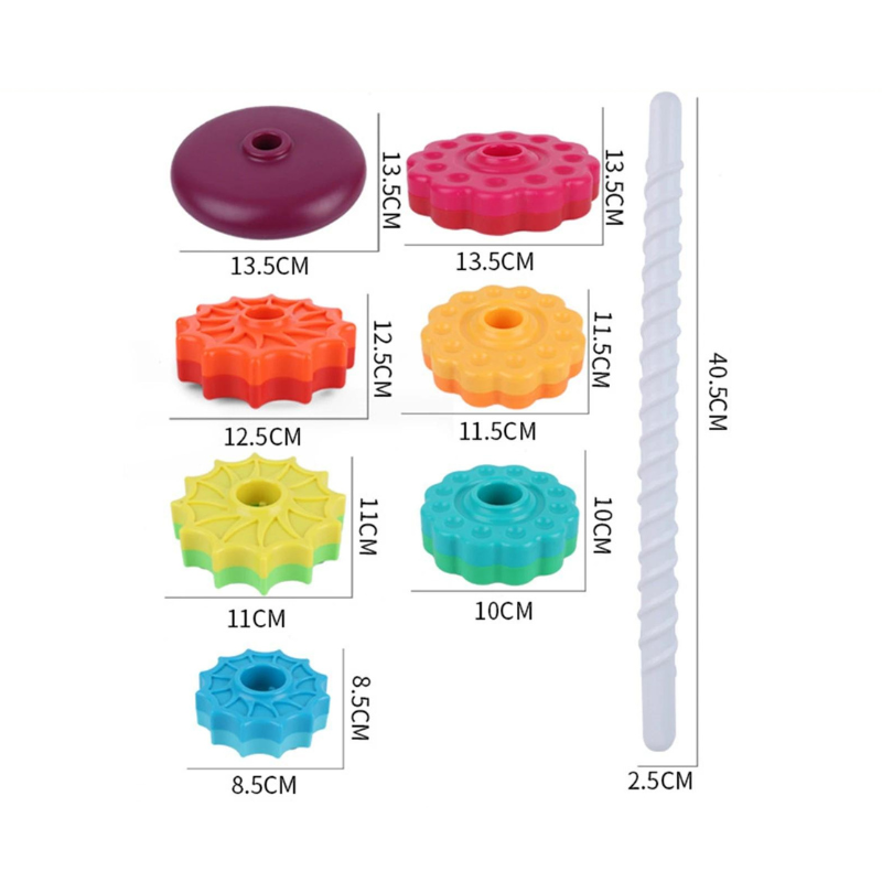 ColorStack Fun Color Tower Stacking Toy for Toddlers Learning Play