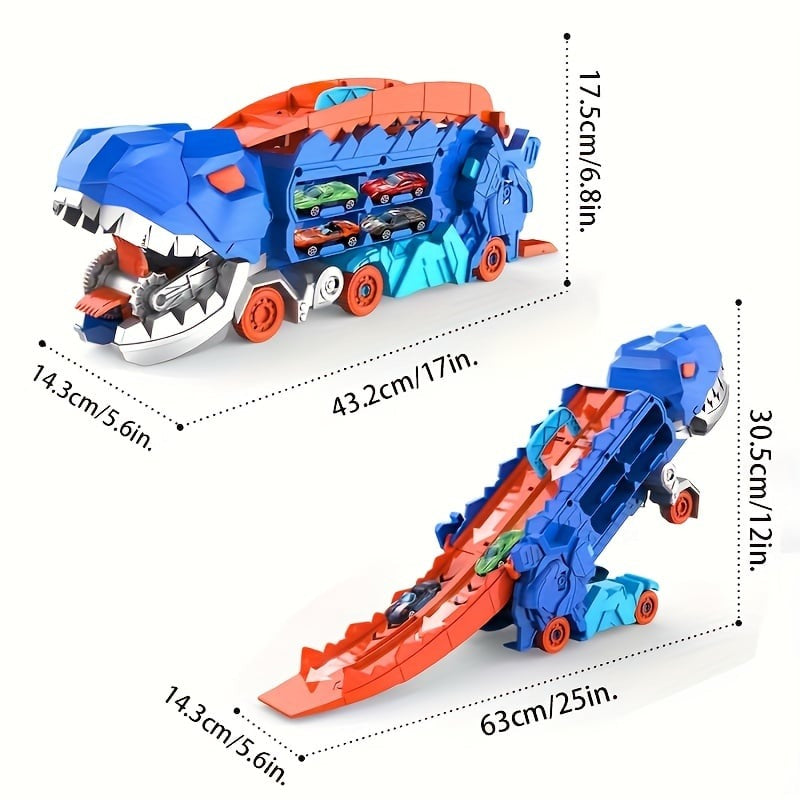 DinoHaul Transforming Dinosaur Truck Toy with Car Storage for Kids