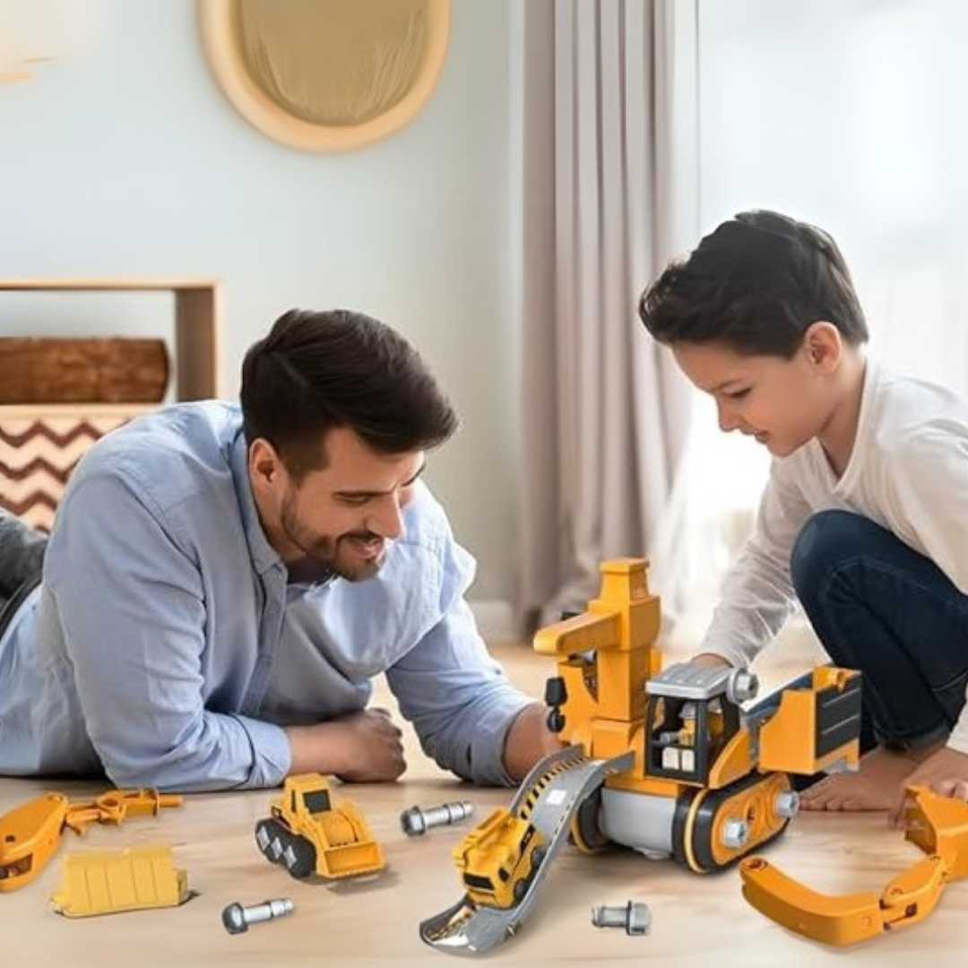 BuildHaul Truck-Based Excavator Crane Construction Toy for Kids