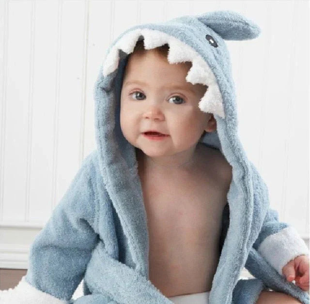 SnuggleDry Baby Bathrobe – Soft Absorbent Animal Hooded Robe for After Bath Time
