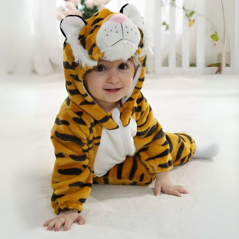 LittleRoar Baby Animal Romper – Soft Hooded Onesie Costume for Toddlers
