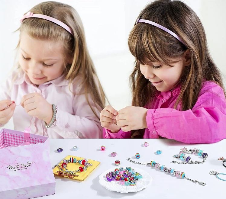 CharmCraft DIY Bracelet Making Kit, Jewelry Charm Bead Set for Creative Kids