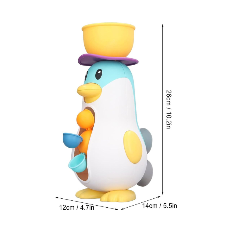 SplashNest Penguin Bath Waterfall Stacking Cup Water Play Toy