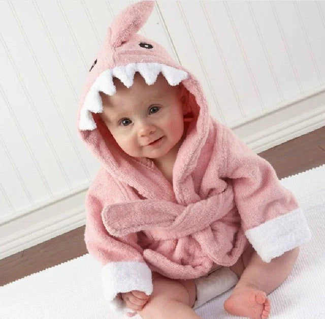 SnuggleDry Baby Bathrobe – Soft Absorbent Animal Hooded Robe for After Bath Time