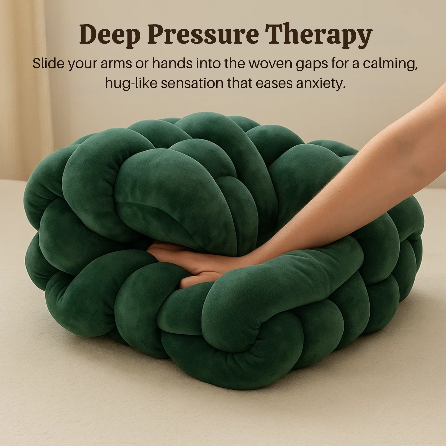 CalmiKnot Weighted Sensory Support Pillow for Deep Pressure Comfort and Relaxation