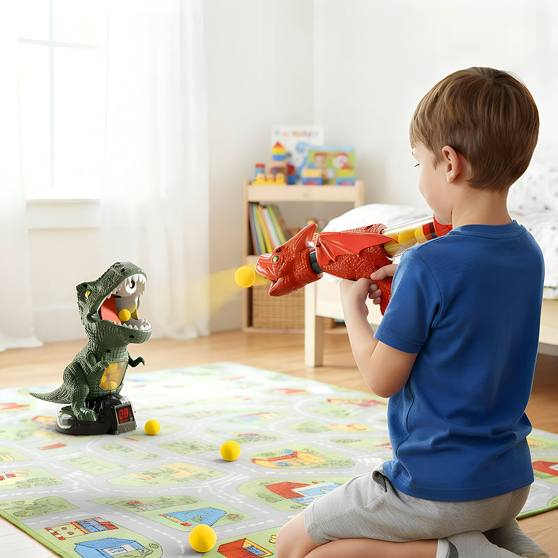 DinoBlaster Interactive Dinosaur Shooting Toy with Foam Balls for Kids Play