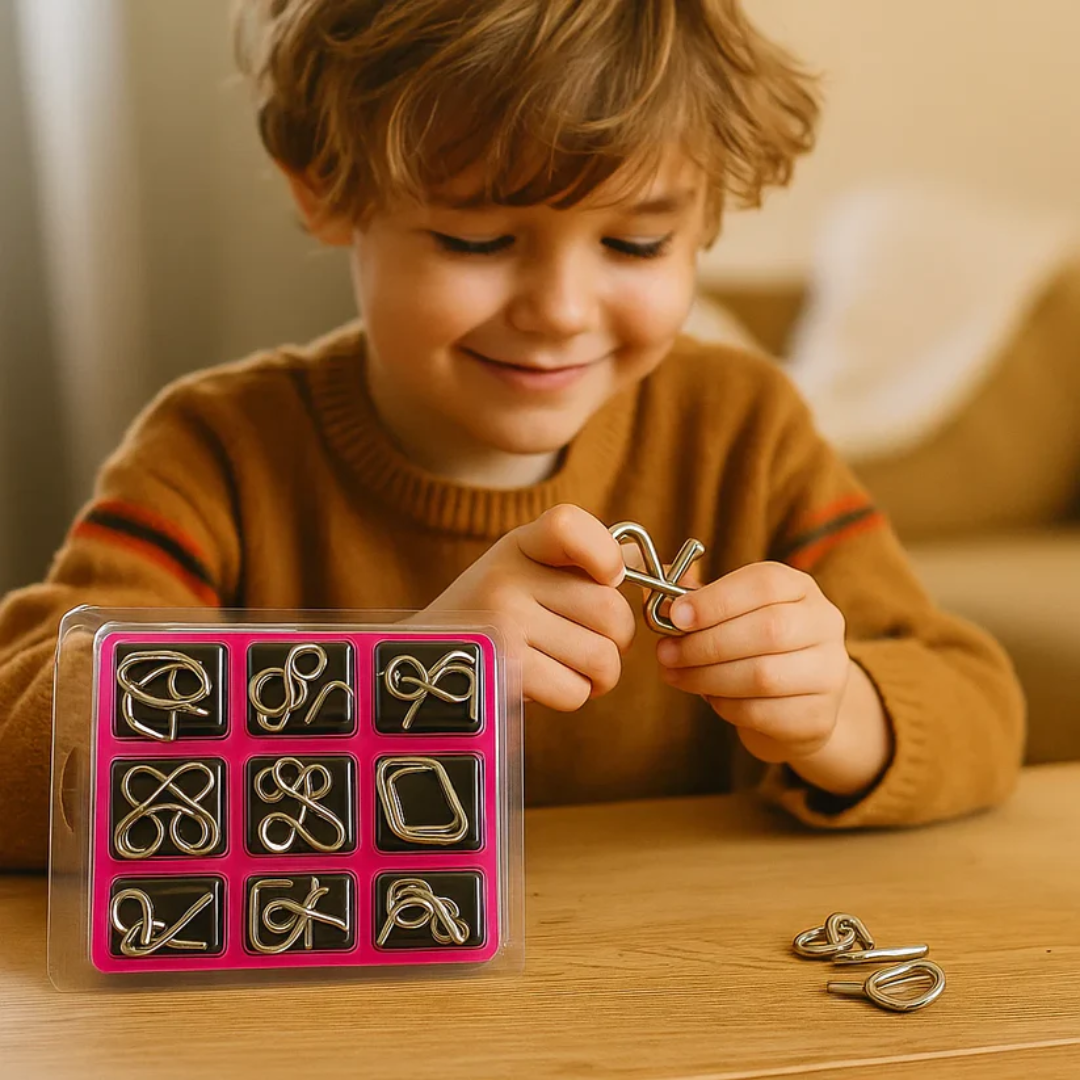 BrainBoost Metal Puzzle Set for Kids – Challenging Thinking & Logic Game