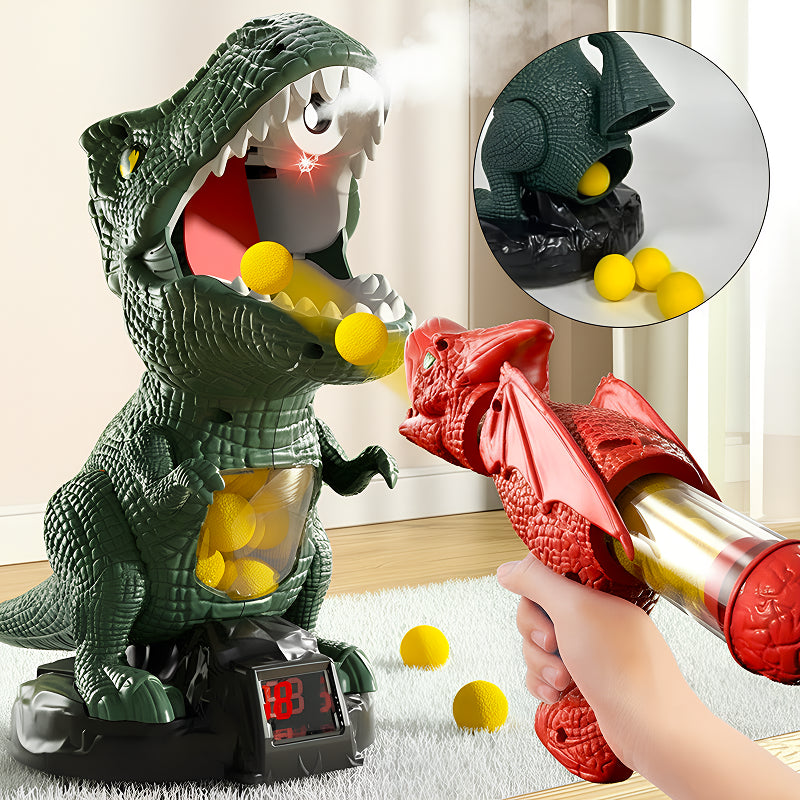 DinoBlaster Interactive Dinosaur Shooting Toy with Foam Balls for Kids Play