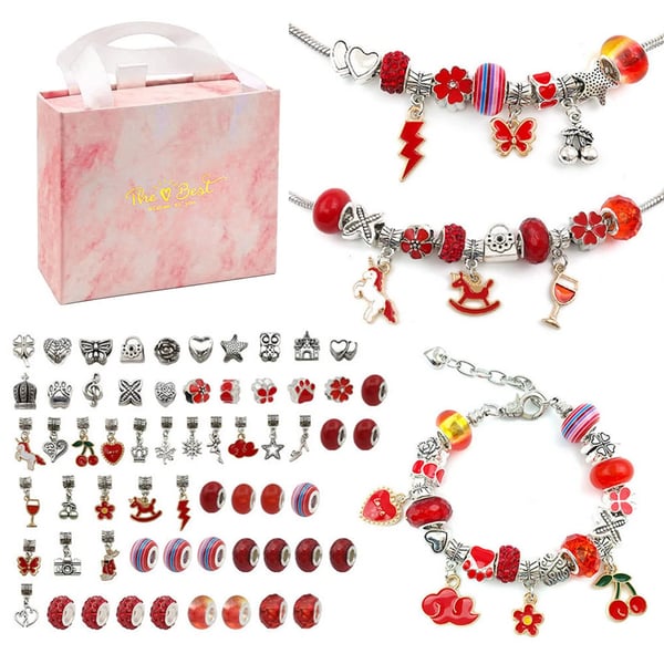 CharmCraft DIY Bracelet Making Kit, Jewelry Charm Bead Set for Creative Kids