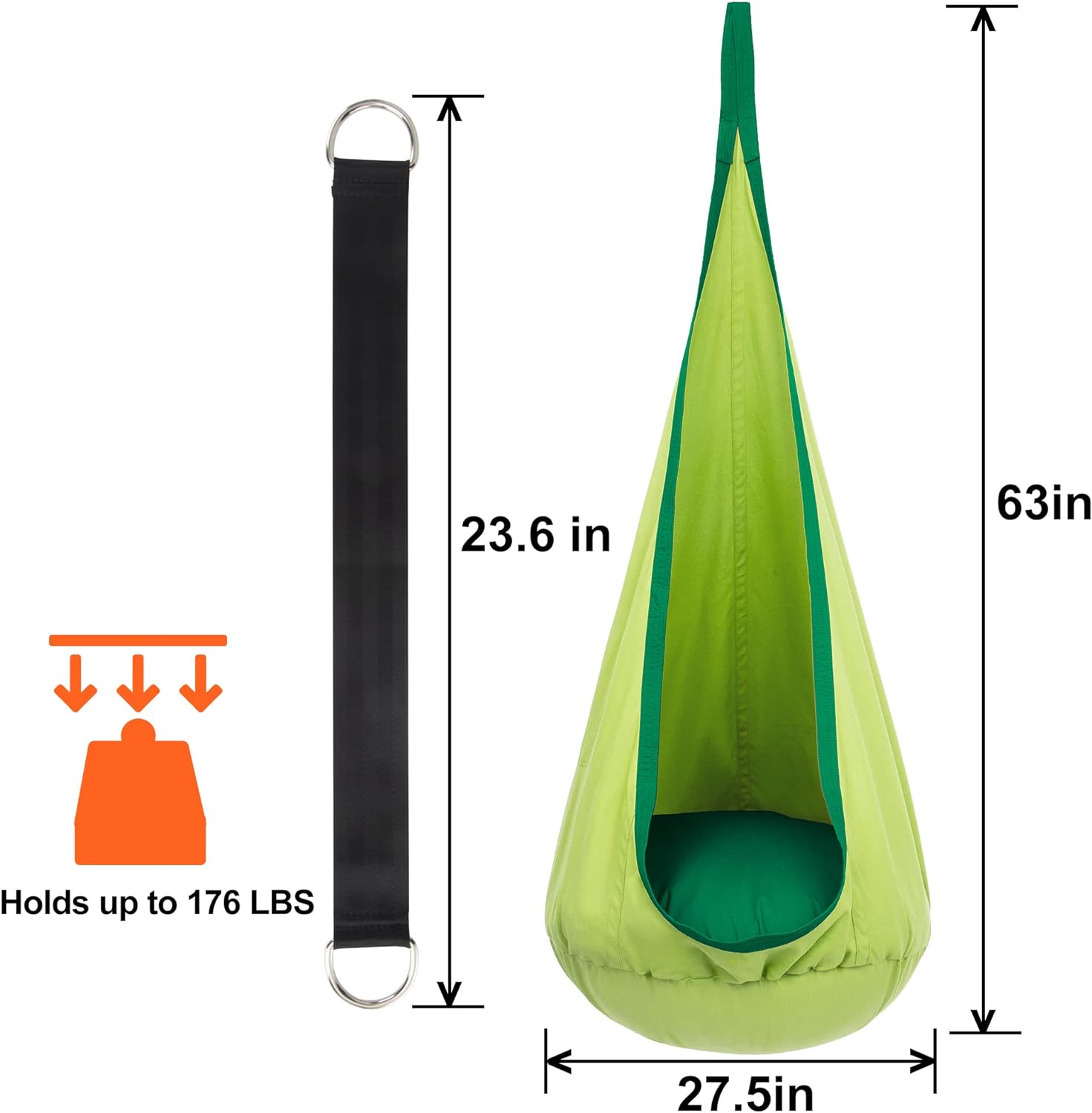 CloudSwing Kids Hammock Chair for Indoor and Outdoor Play with Soft Cushion