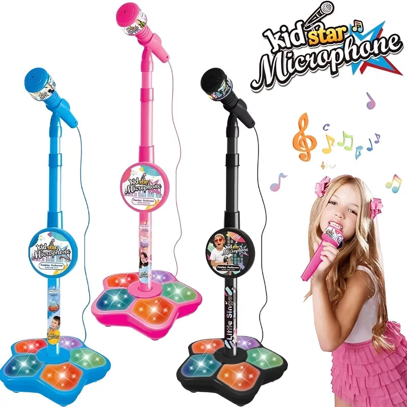 StarSing Kids Microphone Karaoke Toy with Adjustable Stand and Lights
