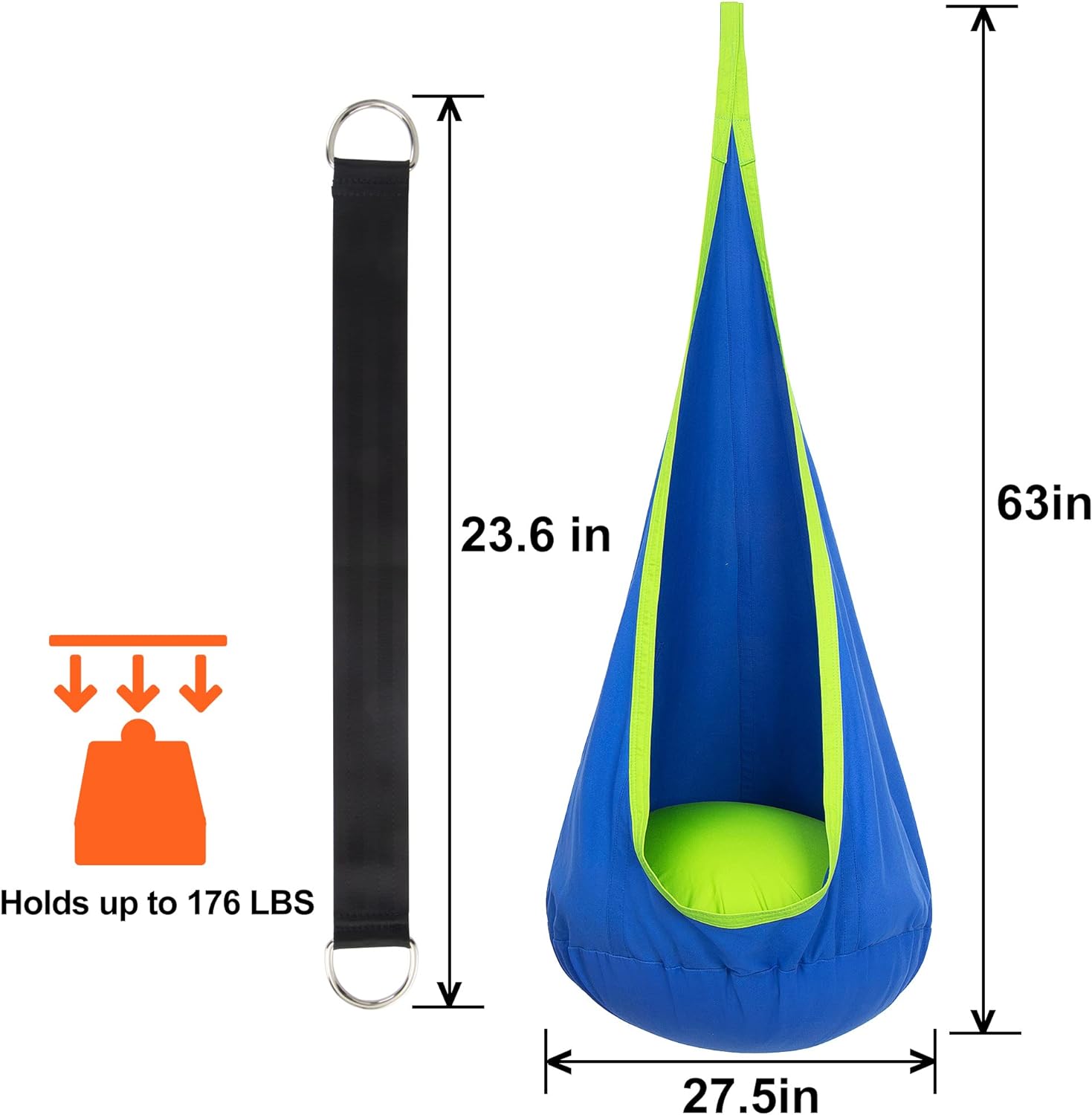 CloudSwing Kids Hammock Chair for Indoor and Outdoor Play with Soft Cushion