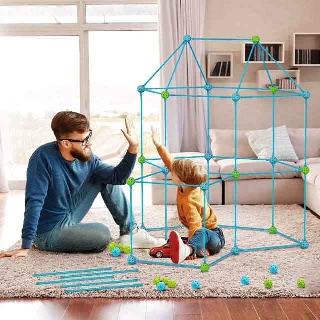 BuildNest Kids Fort & Tent Building Kit, Creative Indoor & Outdoor Play Set Ages 4+