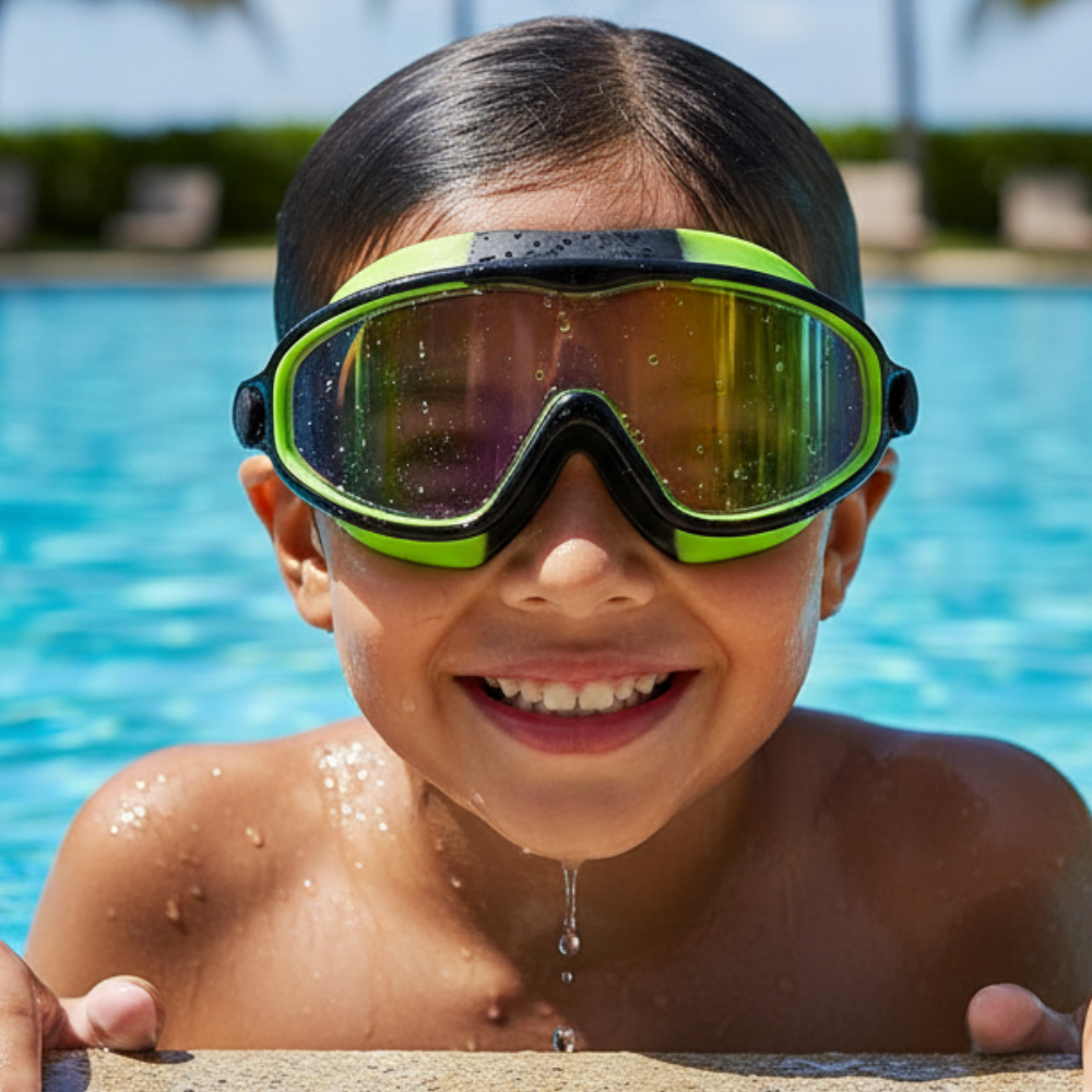 AquaGuard Kids Anti-Fog Swim Goggles Set, Leak-Resistant UV Protection for Pool & Beach