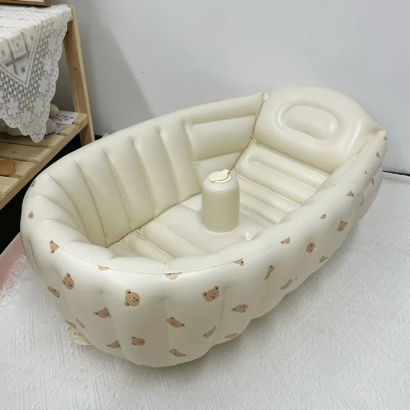 AquaNest Baby Bath Tub – Inflatable Newborn Bath Seat with Soft Support for Infants