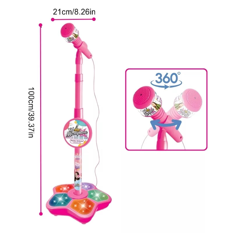 StarSing Kids Microphone Karaoke Toy with Adjustable Stand and Lights
