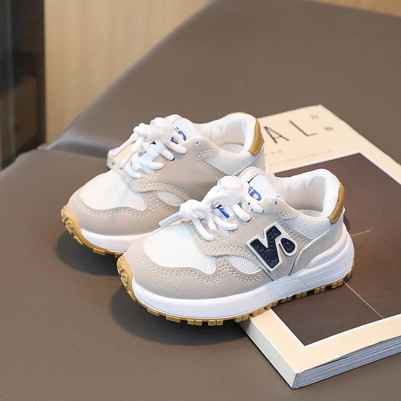 StepEase Kids Lace-Up Sneakers, Lightweight Breathable Shoes for Boys & Girls Sizes 21–28