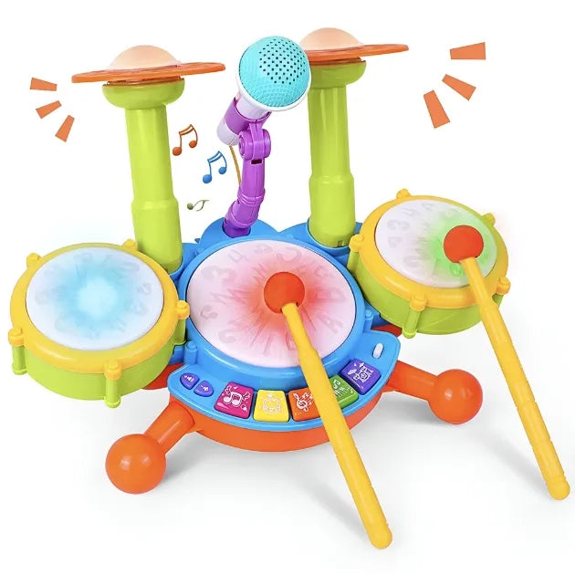 BeatBuddy Kids Drum Set Educational Musical Toy with Lights and Sounds