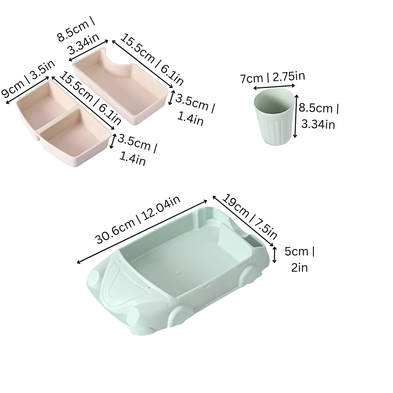 TravelTidy Kids Car Snack Tray Organizer with Cup Holder Activity Table