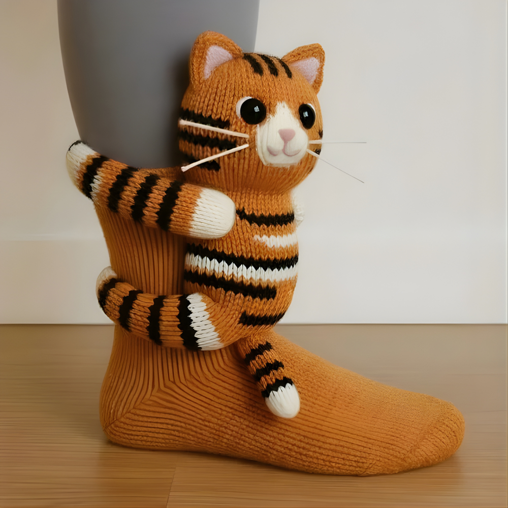 SnugZoo 3D Animal Slipper Socks, Cozy Unisex Knit Home Footwear for Kids & Adults