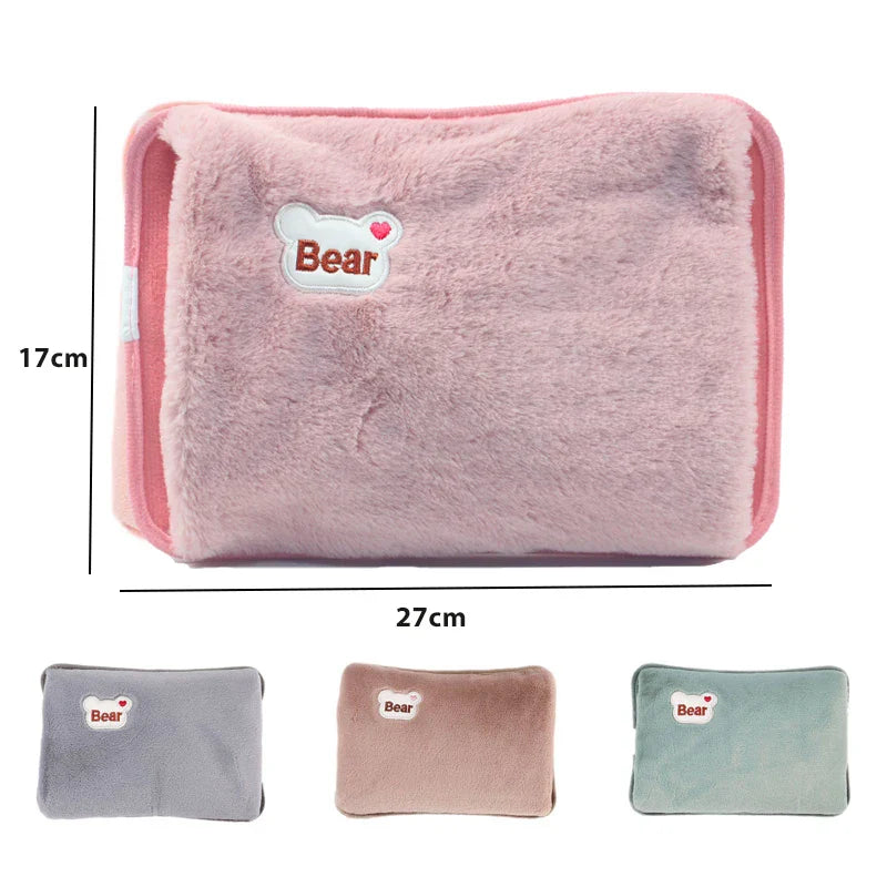 WarmEase Rechargeable Plush Hot Water Bottle for Kids Fast Heating Safe Comfort