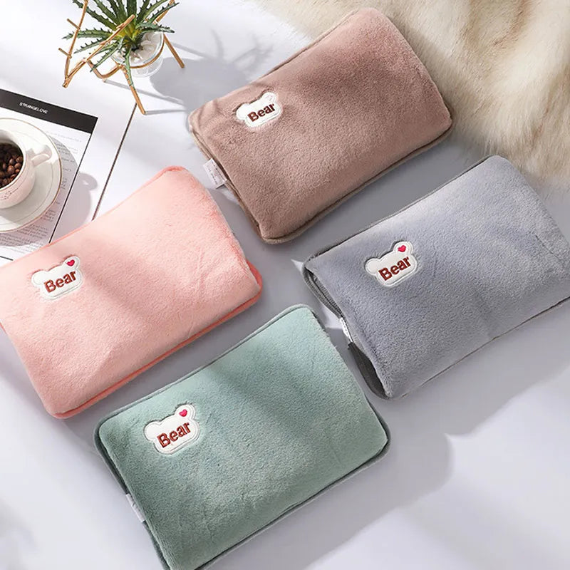 WarmEase Rechargeable Plush Hot Water Bottle for Kids Fast Heating Safe Comfort