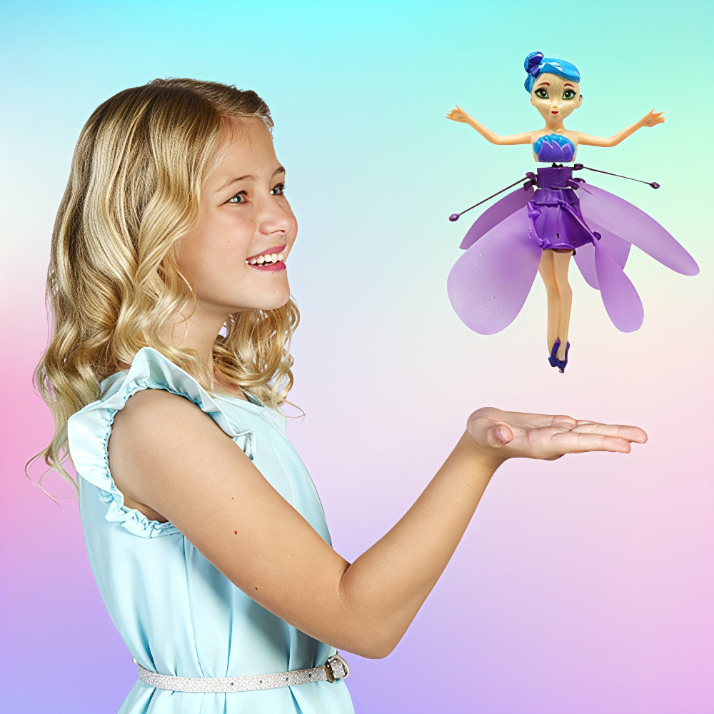 FairyGlide Flying Princess Toy, Rechargeable LED Hand-Sensor Hover Fairy for Kids