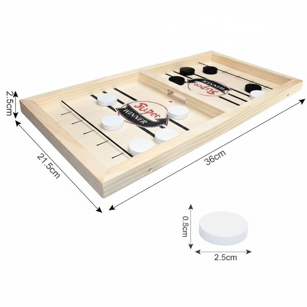 SwiftShot Sling Hockey Board Game, Fast-Paced Wooden Table Game for Kids & Family
