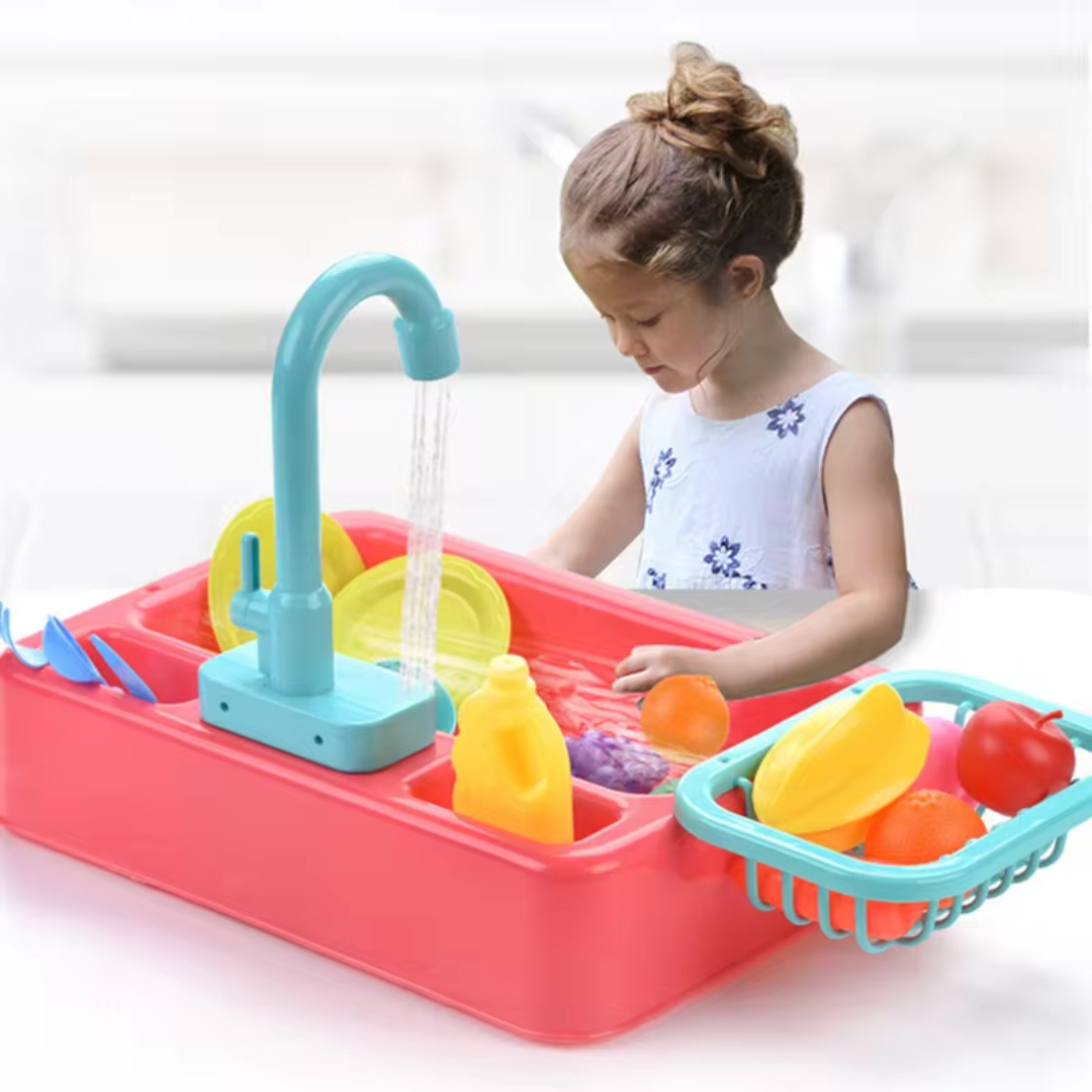AquaPlay Kids Sink Toy with Running Water Tap, Educational Pretend Play Set
