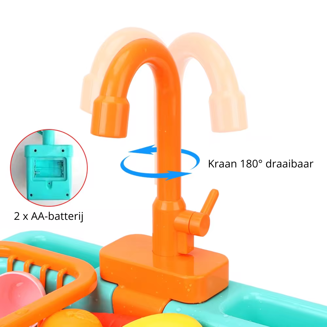 AquaPlay Kids Sink Toy with Running Water Tap, Educational Pretend Play Set