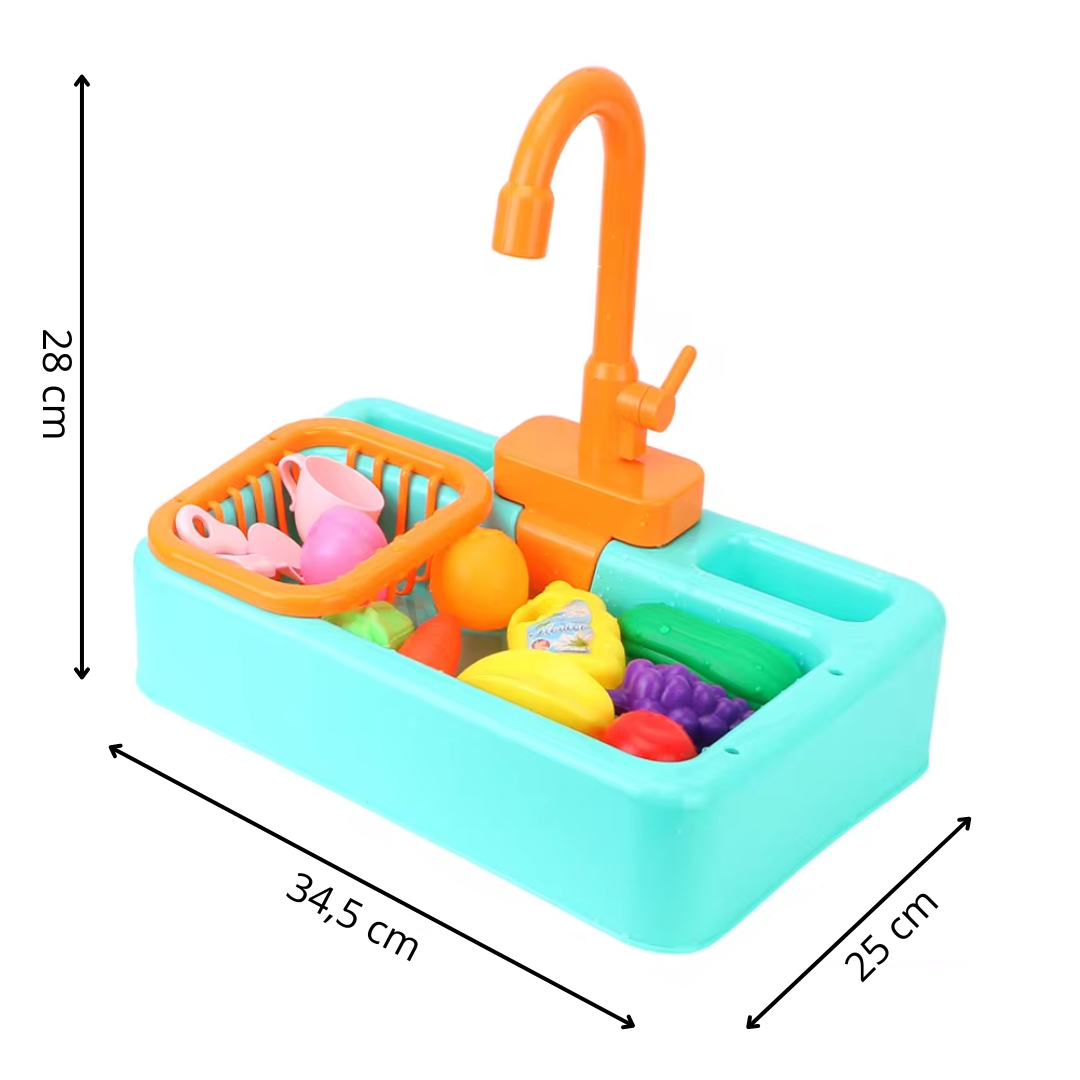 AquaPlay Kids Sink Toy with Running Water Tap, Educational Pretend Play Set