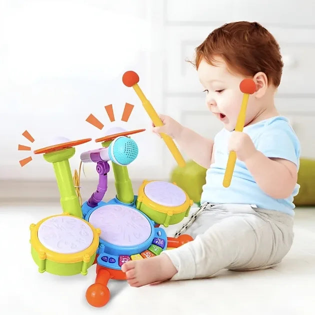BeatBuddy Kids Drum Set Educational Musical Toy with Lights and Sounds