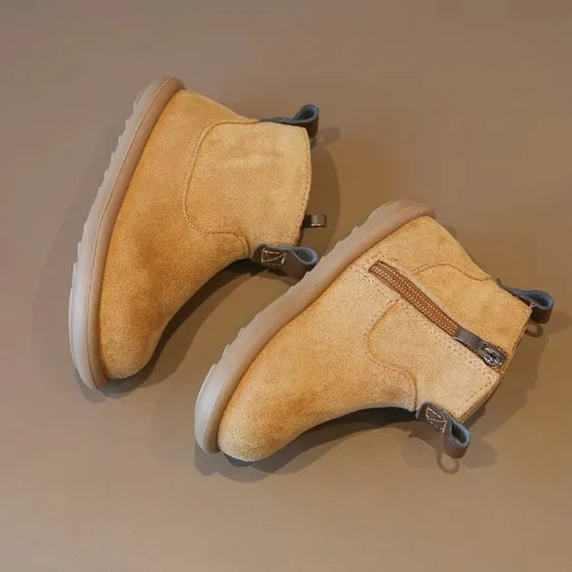 CozyStep Kids Winter Suede Boots Casual Ankle Shoes for Toddlers and Kids
