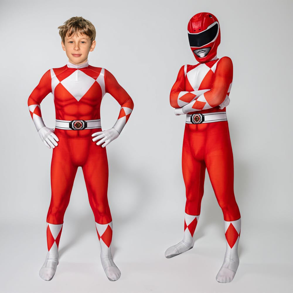 PowerRangerX Kids Ranger Muscle Costume Set, Jumpsuit with Mask for Dress-Up Play