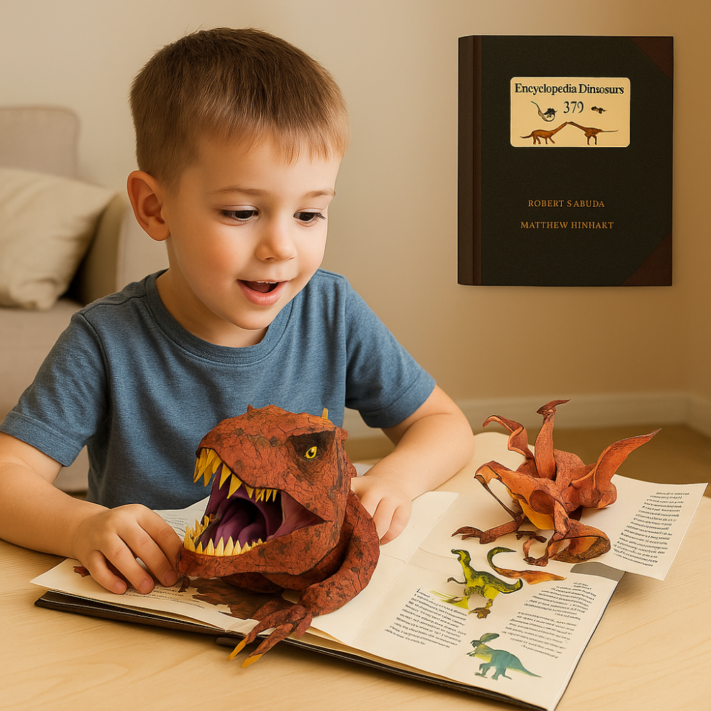 DinoDiscover Kids Dinosaur Pop-Up Book, 3D Interactive Educational Science Gift