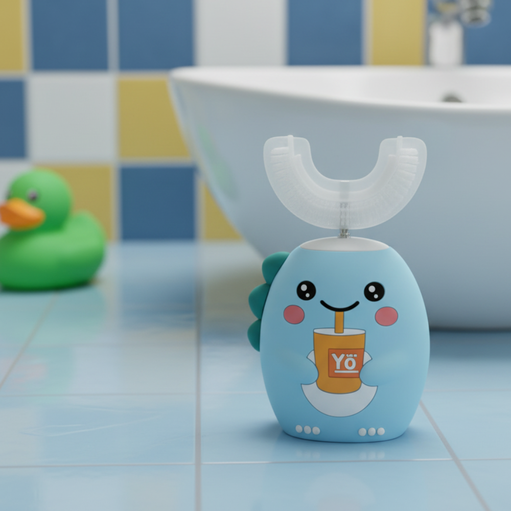 DinoClean Kids U-Shaped Electric Toothbrush – Rechargeable Sonic Oral Care Set