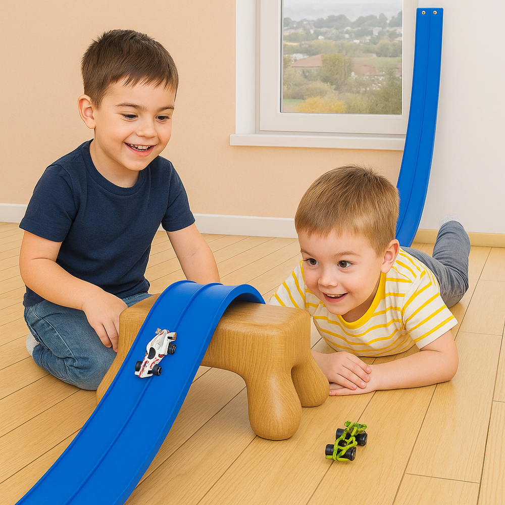FlexiTrack Pro Kids Flexible Race Track Car Set – Portable Roll-Up Play System