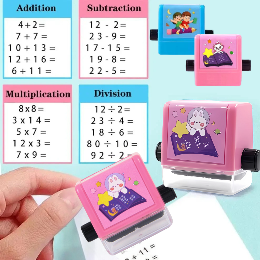 MathStamp Kids Math Stamp Set, Number & Symbol Learning Activity Toy