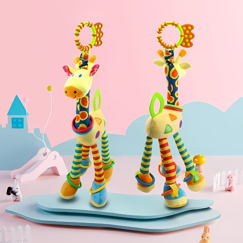 GiraGlow Hanging Plush Giraffe Interactive Car Seat Toy for Babies
