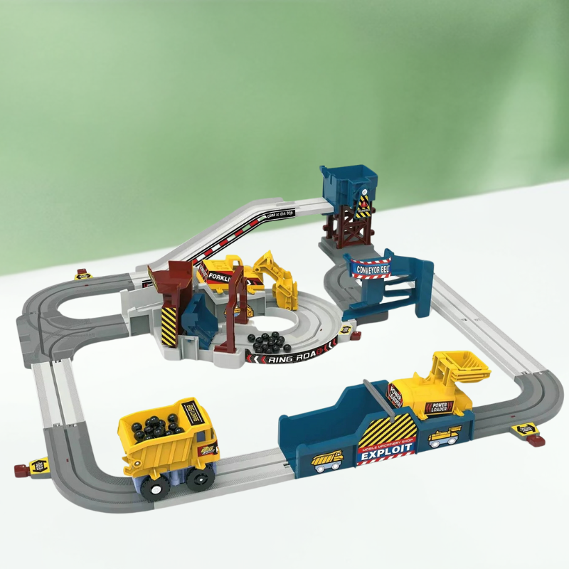 RailNest Construction Train Track Interactive Vehicle Playset