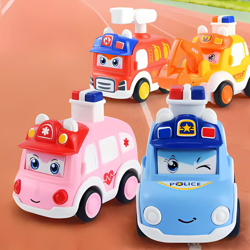 HeroRide Kids Rescue Patrol Vehicle Set – 4 Push-Go Emergency Cars for Imaginative Play